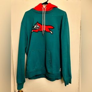 Larger IceCream hoodie red hood with icecream on it